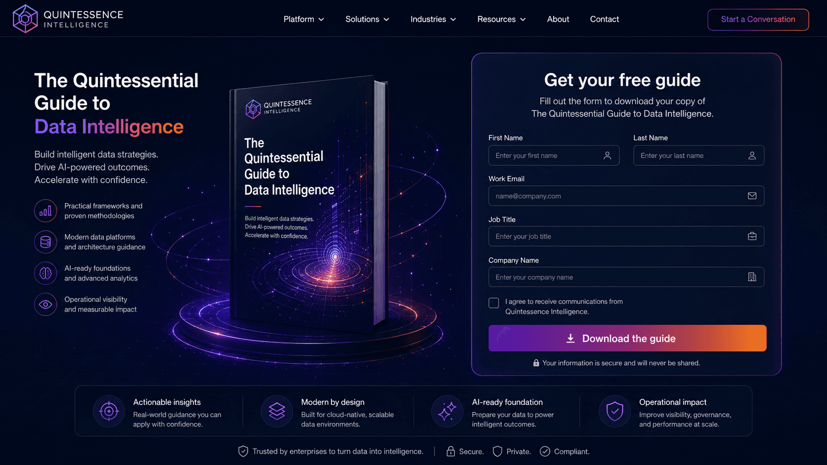 The Quintessence Guide to Data Intelligence