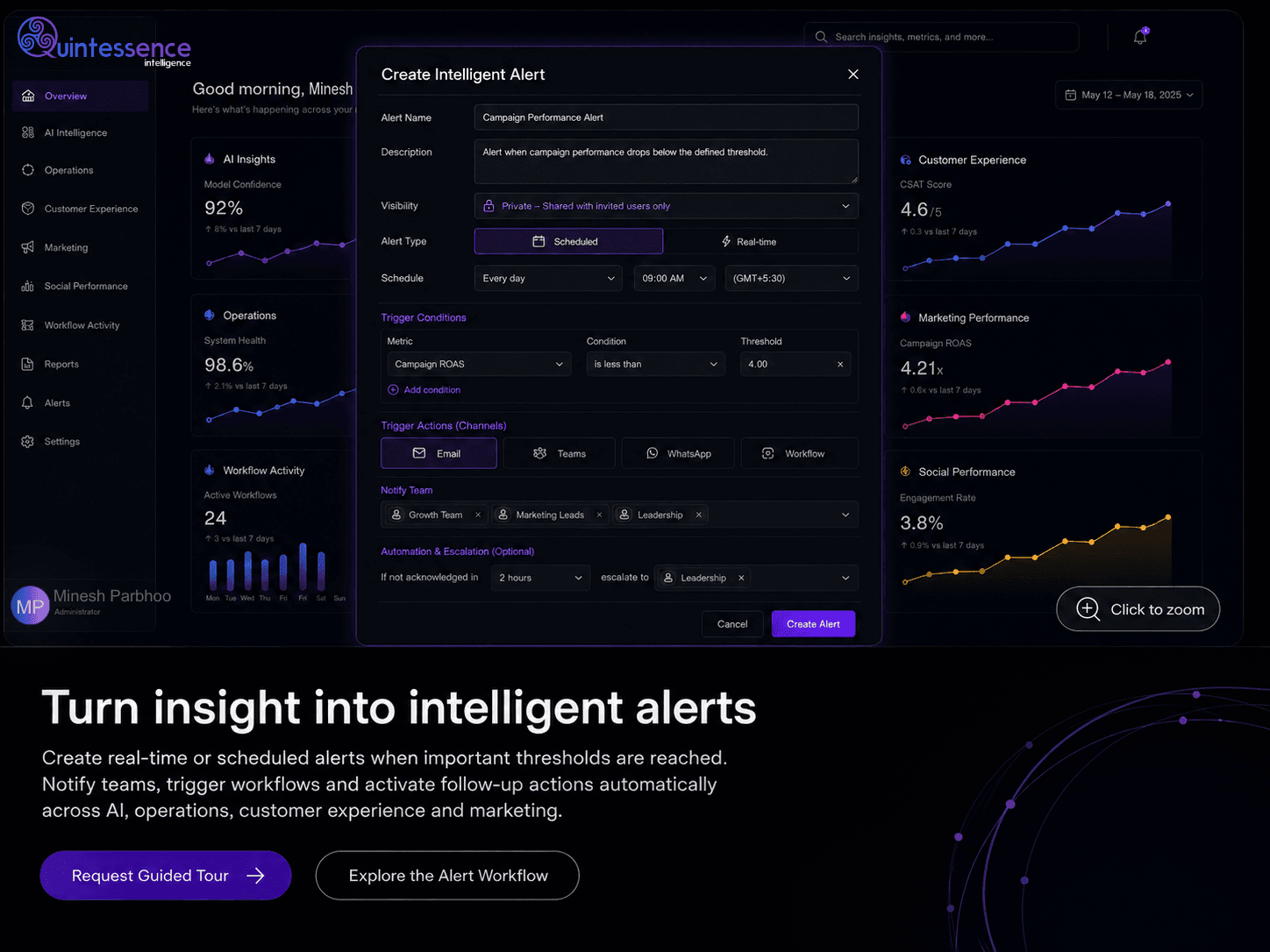 Turn insight into intelligent alerts